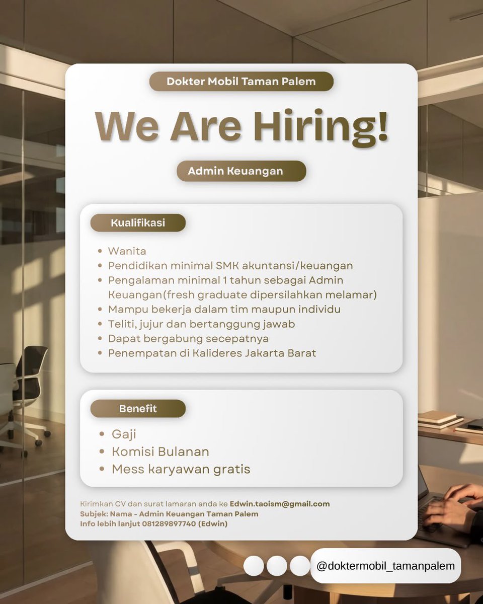 strawxlit's tweet photo. siapa tau ada yang butuh bisa langsung kirim cv aja ya ke email yang tertera. urgent bgt butuh cepet #zonauangㅤ #infoloker #lokerjakarta https://t.co/xBpQ8CZ5gR