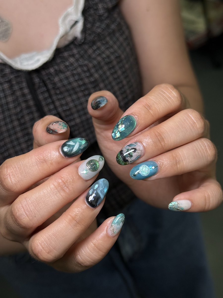 1ecwym's tweet photo. summit/sage inspired nails! 🥹 @VALORANT https://t.co/TbUMbmjOyU