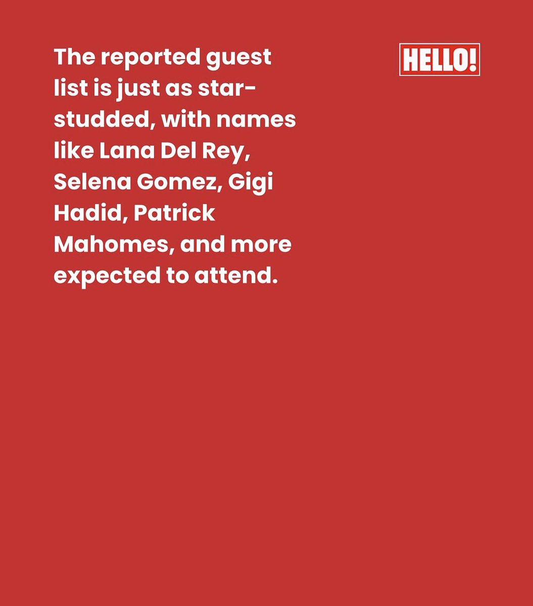 LanasChart's tweet photo. Lana Del Rey is one of the guests at Taylor Swift and Travis Kelce's wedding, reports HELLO! Magazine UK. https://t.co/bJ4qOEKt12