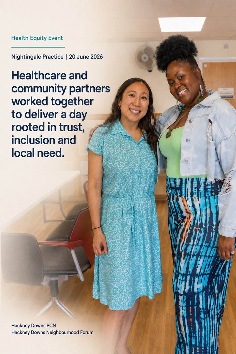 CityHackneyIPC's tweet photo. Health equity in action at Nightingale Practice.

Patients, primary care teams and community partners came together for hypertension reviews, blood pressure checks, chronic pain conversations and local wellbeing support.

#HealthEquity #PrimaryCare #HackneyDowns #CityAndHackney https://t.co/ukNbpqjKv0