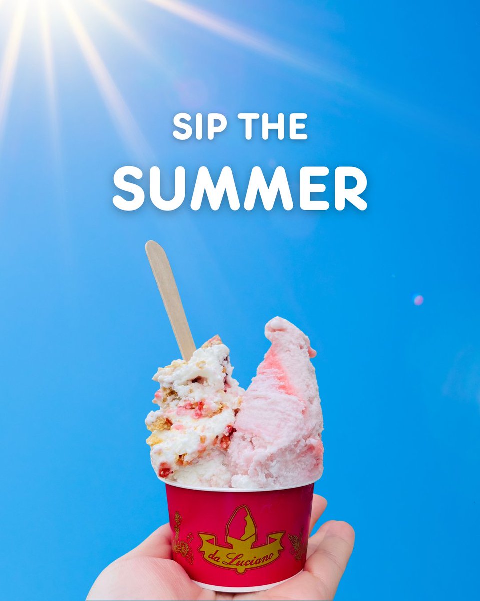 dalucianogelato's tweet photo. 夏のおでかけには、冷たいジェラートがぴったり🍨☀️

季節限定フレーバーも登場中！
この夏だけの味をぜひお楽しみください✨

さらに、毎週金曜日は「ソフトの日」🍦
ソフトクリームが通常価格より50円引きでお楽しみいただけます♪

皆さまのご来店を心よりお待ちしております！

#ダルチアーノ https://t.co/QwgBe0OtAd