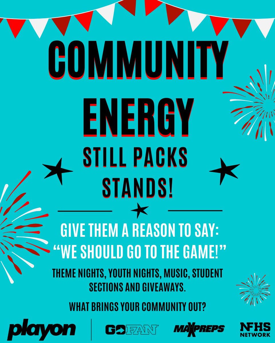 MikeHartPlayOn's tweet photo. Parades. Fireworks. Cookouts. Ballgames.

School events hit different when they feel local: music, theme nights, student sections, easy tickets, a reason to bring the family.

ADs, what gets your community to show up? 

Happy 4th of July! https://t.co/vJhPgEQAeJ
