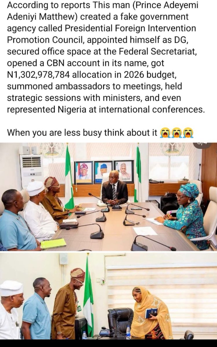 roland_ajayi's tweet photo. @Verydakman_ He has an appointment letter signed by the Chief of Staff to the President.

His office is located at the Federal Secretariat in Abuja.

He has over 300 staff under him, paid by the Federal Government. 

His office has a budget under the president's office running into billions. https://t.co/LKZaGnw5MK