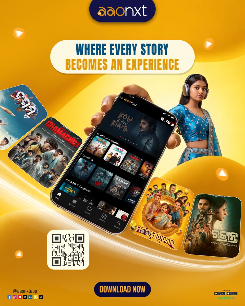 aaonxtott's tweet photo. From heartwarming dramas and thrilling adventures to blockbuster entertainment...❤️🍿

📱 Download the app today and dive into a world of unlimited entertainment - anytime, anywhere!

#AAONXT #BeyondEntertainment #OdiaCinema #DownloadNow #WatchOnAAONXT https://t.co/N56cSI6CPZ