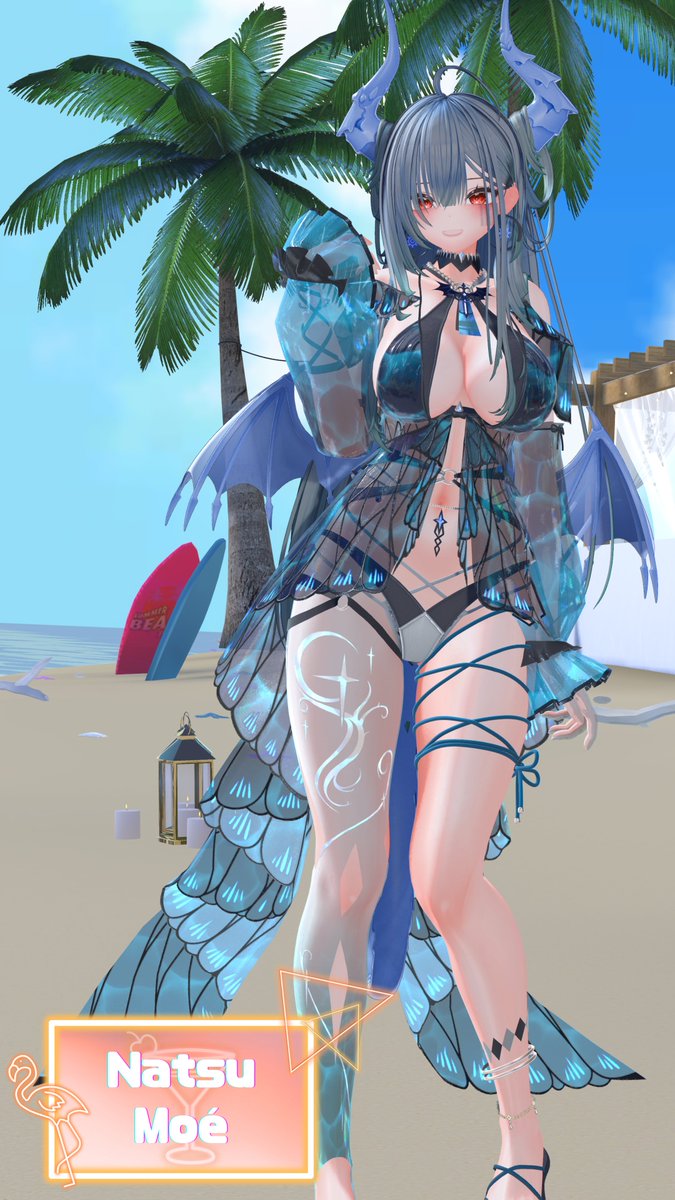 VRC_PGS's tweet photo. .☆┈┈┈┈┈︎ 🌴 ┈┈┈┈┈⟡.·
     　　　キャスト紹介
　　·.⟡┈┈┈┈┈︎ 🌺 ┈┈┈┈┈☆.·

名前：しるふぃ
 (@SYARU18 )
一言 「今年もこの季節が来たね！水着ではしゃいじゃお！」

#VRChat #VRC_ナツモエ https://t.co/i24uRIFUWO