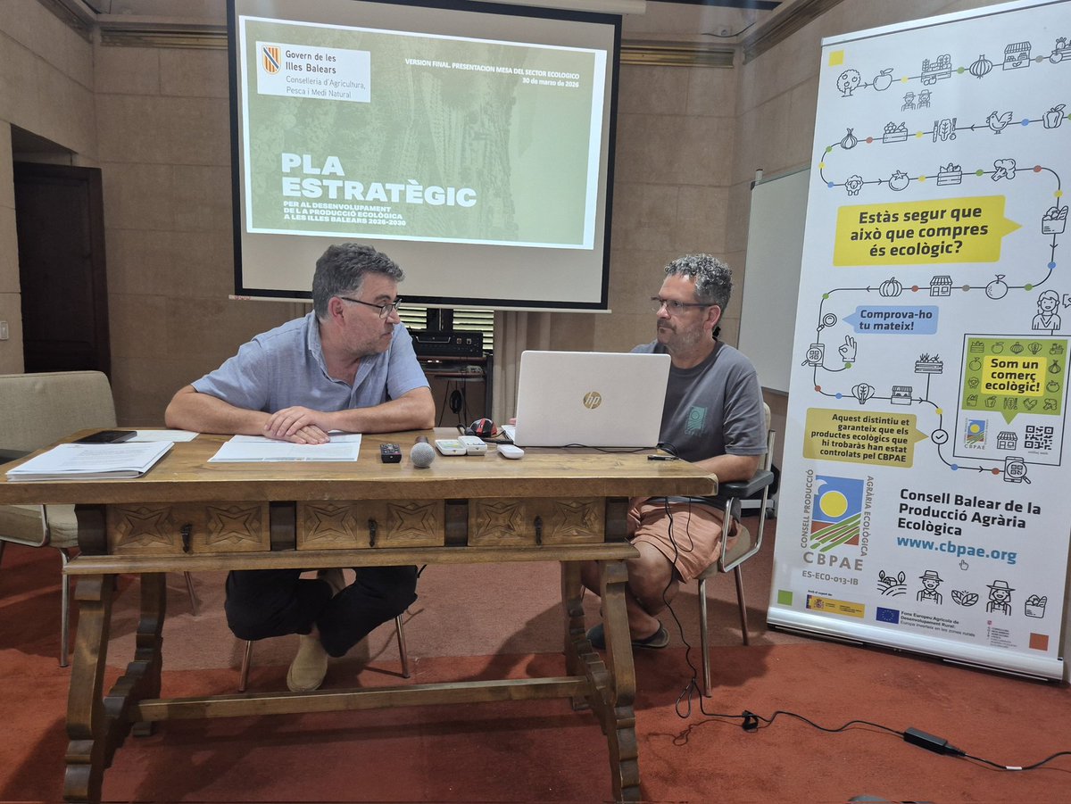 AgriculturaGOIB's tweet photo. 🌱 El conseller Joan Simonet ha participat en l'Assemblea del @CBPAE, on ha presentat les principals actuacions i reptes del Pla Estratègic de la Producció Ecològica 2026-2030. Un full de ruta per consolidar un sector més rendible, sostenible i alineat amb els objectius europeus. https://t.co/TjstMTqY7O