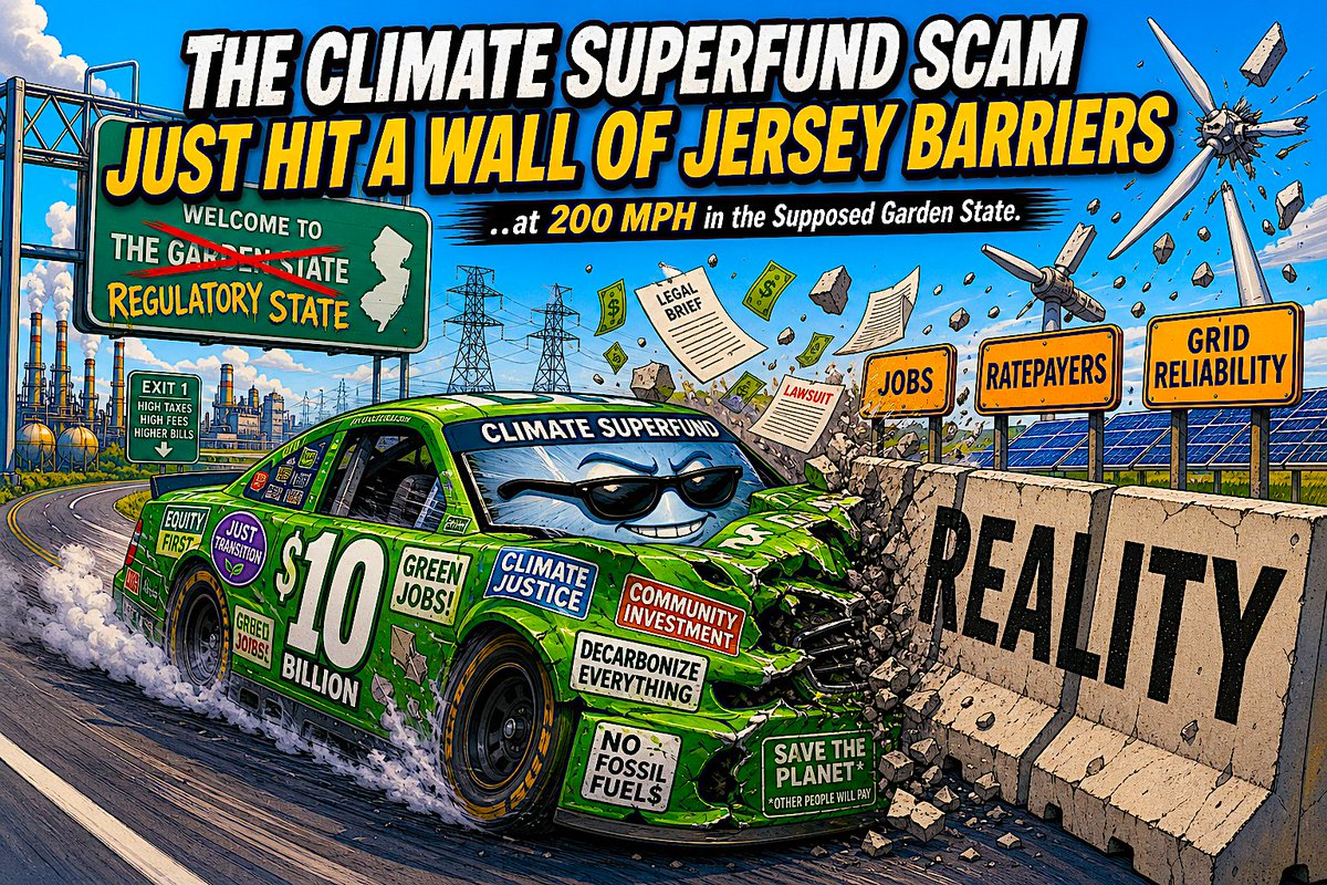 TShepstone's tweet photo. The Climate Superfund Scam Just Hit A Wall of Jersey Barriers at 200 Miles Per Hour in the Supposed Garden State
https://t.co/An0QeCIthB
#EIDclimate #Climate #ClimateChange #KyleKohli #EnergyInDepth #ClimateLawfare #NGOs #NewJersy #ClimateSuperfund #KyleKohli https://t.co/8G8QB5hXEK