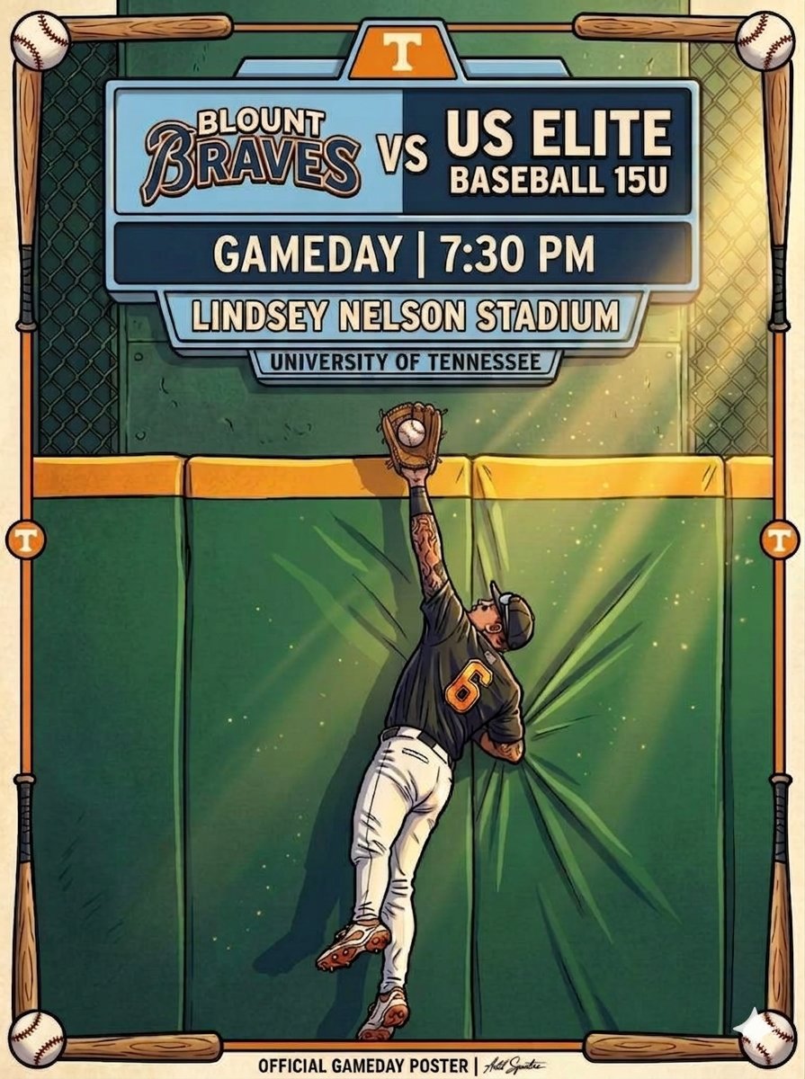 BlountBraves's tweet photo. It's Gameday. Come out and support the Braves tonight at Lindsey Nelson Stadium home of  @Vol_Baseball .
@2DsportsbsbTN @2Dsportsbsb https://t.co/WCHHRpdPjk