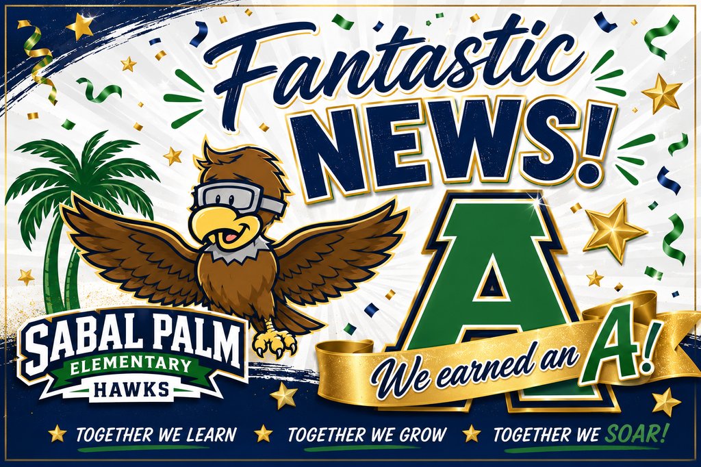 SPEHAWKSNAPLES's tweet photo. WE DID IT! Sabal Palm Elementary has earned an "A" School Grade. 

THANK YOU to our amazing students, our dedicated teachers and staff, and our supportive families.

Congratulations, Hawks! We are proud of all we've accomplished and we're excited to keep Soaring Together! https://t.co/nIj1Z84nTl