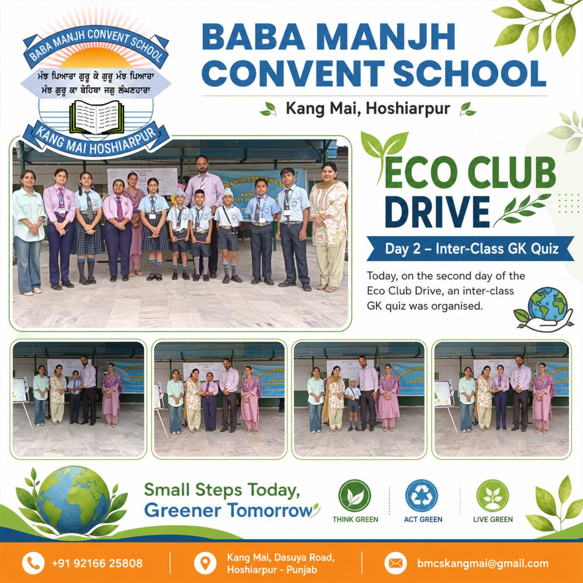BabaManjhSchool's tweet photo. An engaging Inter-Class GK Quiz was conducted to promote environmental awareness. The day also featured a Neem Tree Plantation Activity, where our respected Director, Dr. Paramjit Kaur Sidhu, planted a neem tree with the school's NCC cadets. https://t.co/sVMQC4URXf