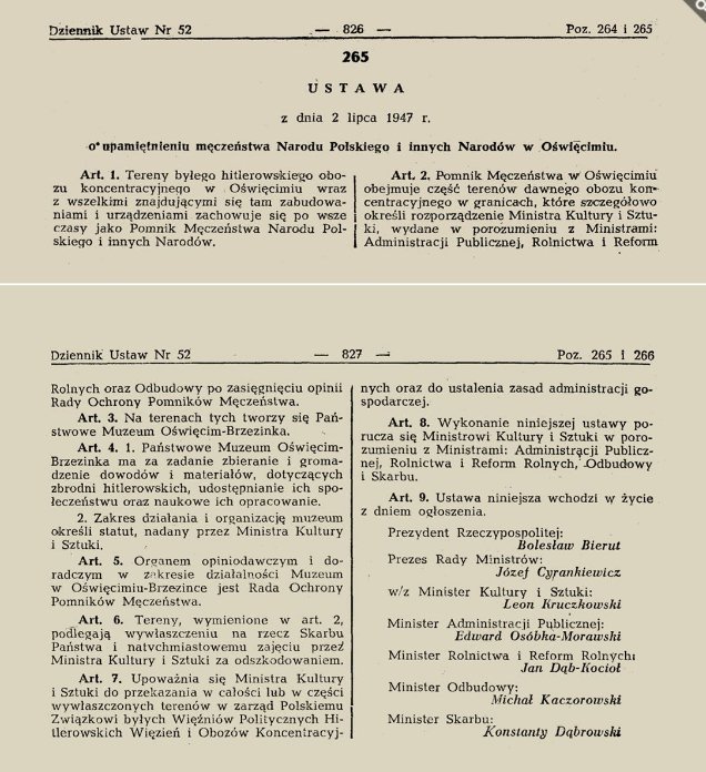 AuschwitzMuseum's tweet photo. 2 July 1947 | The act of the Polish Parliament officially created Oświęcim-Brzezinka (Auschwitz-Birkenau) State Museum 

Our online lesson about the first years of the Auschwitz Museum: https://t.co/aCJh2wCNTb

A podcast about its history: https://t.co/D4DxqxT82A https://t.co/3fnSW0qY3O