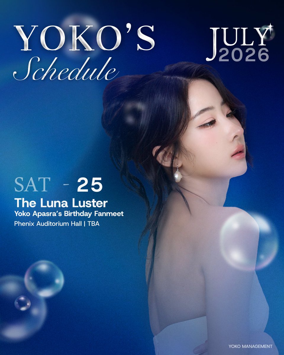 yoko_management's tweet photo. YOKO’s schedule: Jul 2026
ตารางงานประจำเดือน กรกฏาคม 2026

*Updated as of 1 Jul 2026*
*อัพเดท ณ วันที่ 1 กรกฎาคม 2026*
#Yokoapasra
#โยโกะอาภัสรา
#YOKOMANAGEMENT https://t.co/iukMWgoTEP