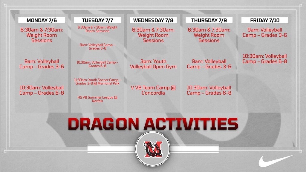 mpsdragons's tweet photo. Activities for the week for July 6 - July 10. #weRmadison https://t.co/R4ymVTAxeC