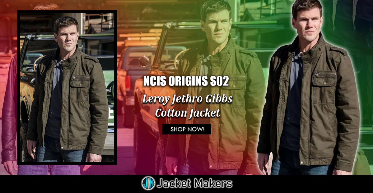 jacketmakers's tweet photo. #NCISOrigins S02 #AustinStowell Full-Snap Green Cotton #Jacket.
---------------------------
https://t.co/xYs3Rl763K
#ootd #style #fashion #outfit #costume #cosplay #gift #highfashion #LeroyJethroGibbs #NCIS #tvfashion #greenjacket #cottonjacket #streetwear #giftidea https://t.co/VtOeEOXRJb