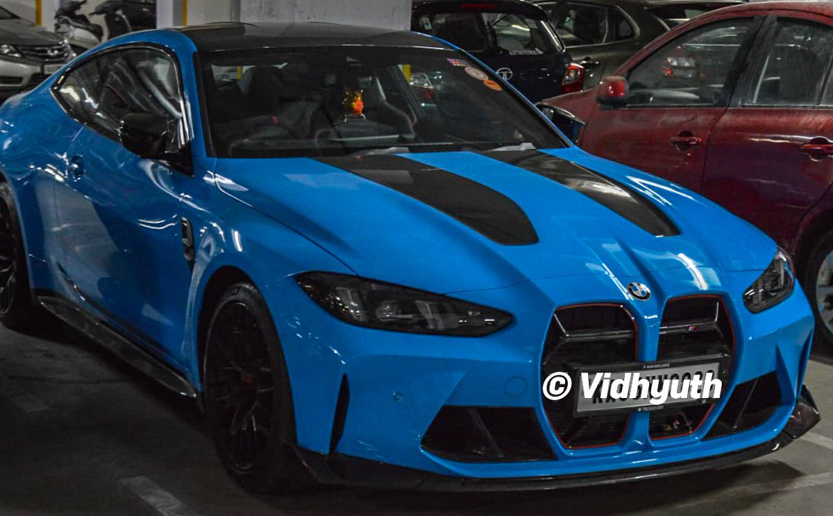 v_vidhyuth's tweet photo. Rare sighting in #BLR!
The #BMW M4 CS – one of the most exclusive M cars ever built and
only a handful reach India.
3L Twin Turbo Inline six, 550 hp & 650 Nm of torque,
Does 0-100 kmph in just 3.4s!
#BangaloreCars #UltimateDrivingMachine
#M4CS https://t.co/2JImnVBcj1