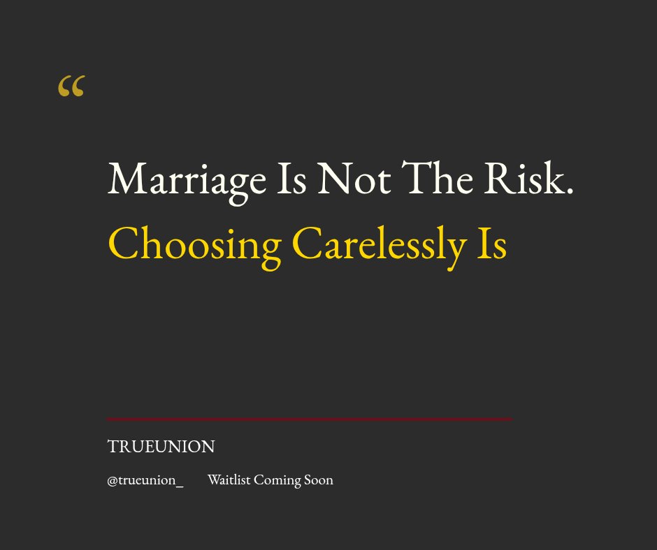 TrueUnion_'s tweet photo. People often say marriage is scary but it really isn't.
What is scary is making a permanent decision with temporary information. 

The goal isn't to avoid commitment but 
The goal is to prepare for it.

Ask difficult questions.
Observe difficult moments.

Learn each other's https://t.co/O439mdFXoU