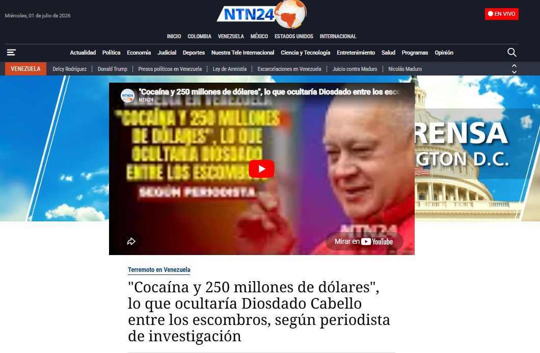 MariaFdaCabal's tweet photo. Impactante denuncia hace el periodista Carlos Salazar sobre cómo Diosdado Cabello se opuso al ingreso de rescatistas a zonas de La Guaira porque tendría millones de dólares y drogas en medio de los escombros. https://t.co/3vvWLdLRZX