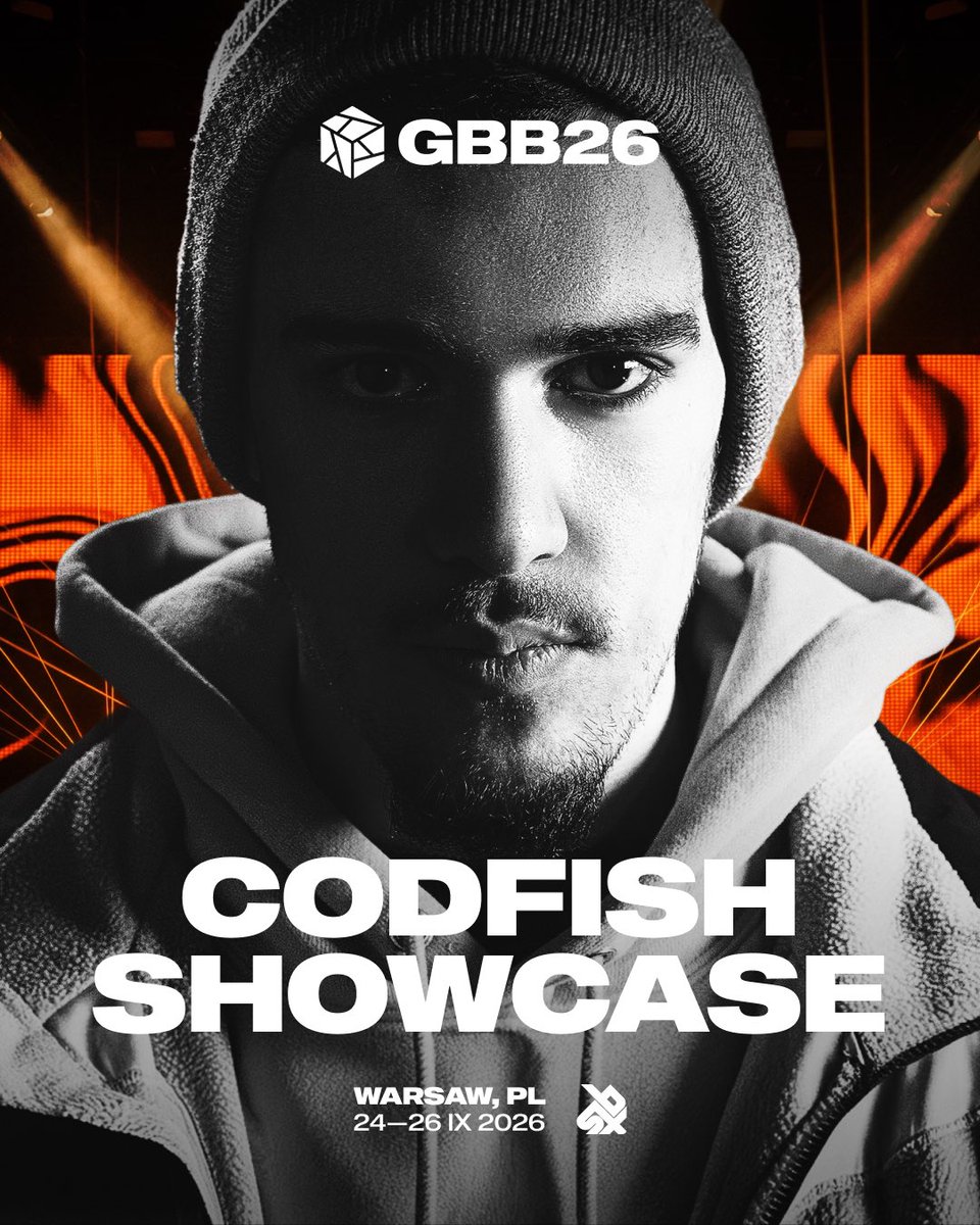 swissbeatbox's tweet photo. GBB26 Showcase Lineup ✨
· Solo Showcase & Legacy Battle ·
Codfish 🇦🇺 ·
🎟️ Get your GBB26 tickets: https://t.co/udjea252z2
#GBB26 #codfish #beatbox #swissbeatbox #grandbeatboxbattle https://t.co/vRwgo661rQ