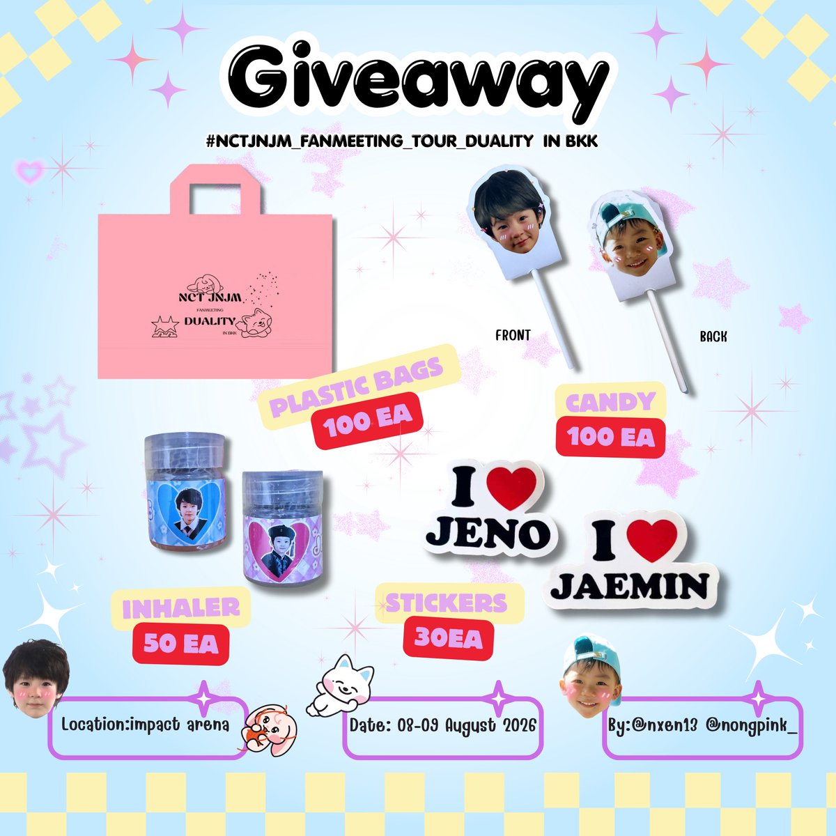 nxen13's tweet photo. 📢 pls kindly RT ♡

🎁 GIVEAWAY 🎁
NCT JNJM DUALITY IN BKK🐶🐰
( @nxen13 x @nongpink_ ) 💚✨

📍 Location: IMPACT Arena
🗓️ Date: 08–09 Aug. 2026
⏰ Time: TBA

♡ rt. & show your vote or stream proof for NCT JNJM (at least 3 days)
#NCTJNJM_FANMEETING_TOUR 
#NCTJNJM_FANMEETING_TOUR_DUALITY
