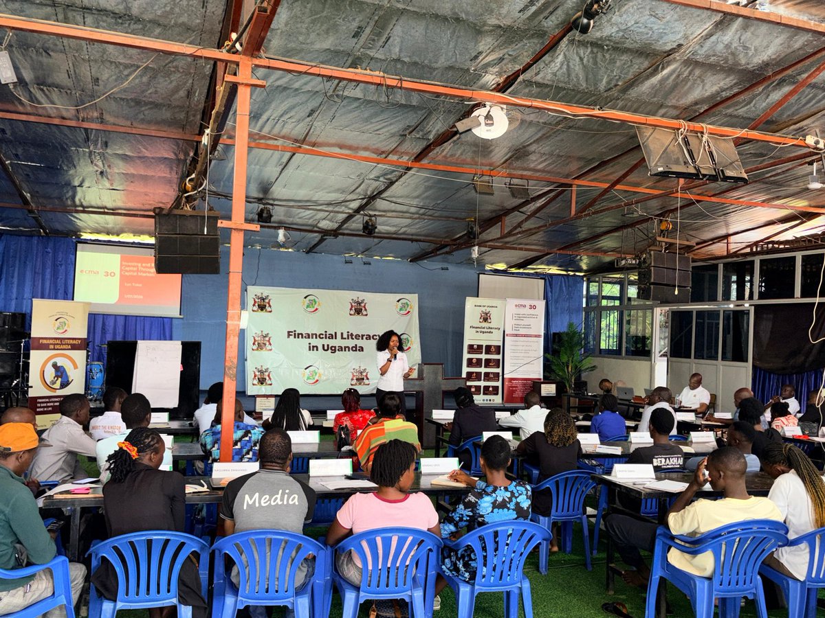 CmaUganda's tweet photo. Yesterday in Mbale, the Capital Markets Authority (CMA) participated in the Financial literacy Training of Trainers workshop organized by @BoU_official.

The initiative is part of a nationwide financial literacy programme, with a key focus on spreading knowledge and confidence to manage money, protect against financial fraud, and equip Ugandans with the right skills to build financial security.

Our Communications and Public Relations Manager, Lyn Tukei, who represented the Authority, encouraged the trainers present to prioritise saving with the aim of investing in the available investment avenues within the capital markets. She reiterated the need to exercise caution while investing and to guard against investment scams by always consulting a CMA licensed investment adviser.

The Authority remains committed to building investor awareness and promoting prudent investing through its mandate of investor education. This programme aligns well with our broader aim of fostering a transparent, fair, and orderly capital market by equipping the average Ugandan with the right knowledge & information for a secure financial future.

#capitalmarkets
#investoreducation
#CMAAt30