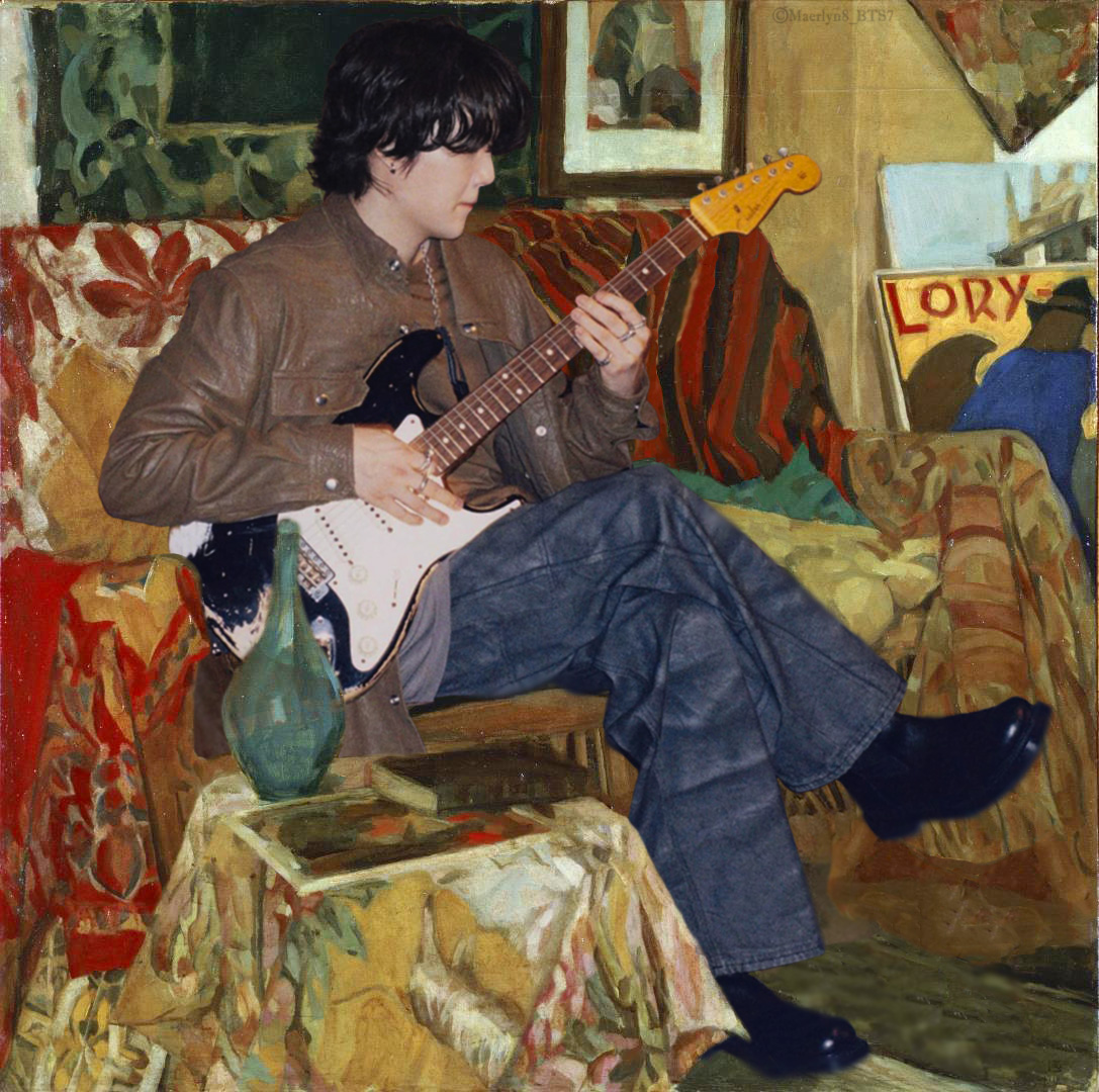 Maerlyn8_BTS7's tweet photo. 💜 BTS is/in Art 💜

Never enough art edits of Yoongi playing instruments.

ART USED: My Guitar Has No Strings, Armando de Basto (1918)

#btsisinart #bts #suga #yoongi @bts_twt https://t.co/mDjEDmxOde