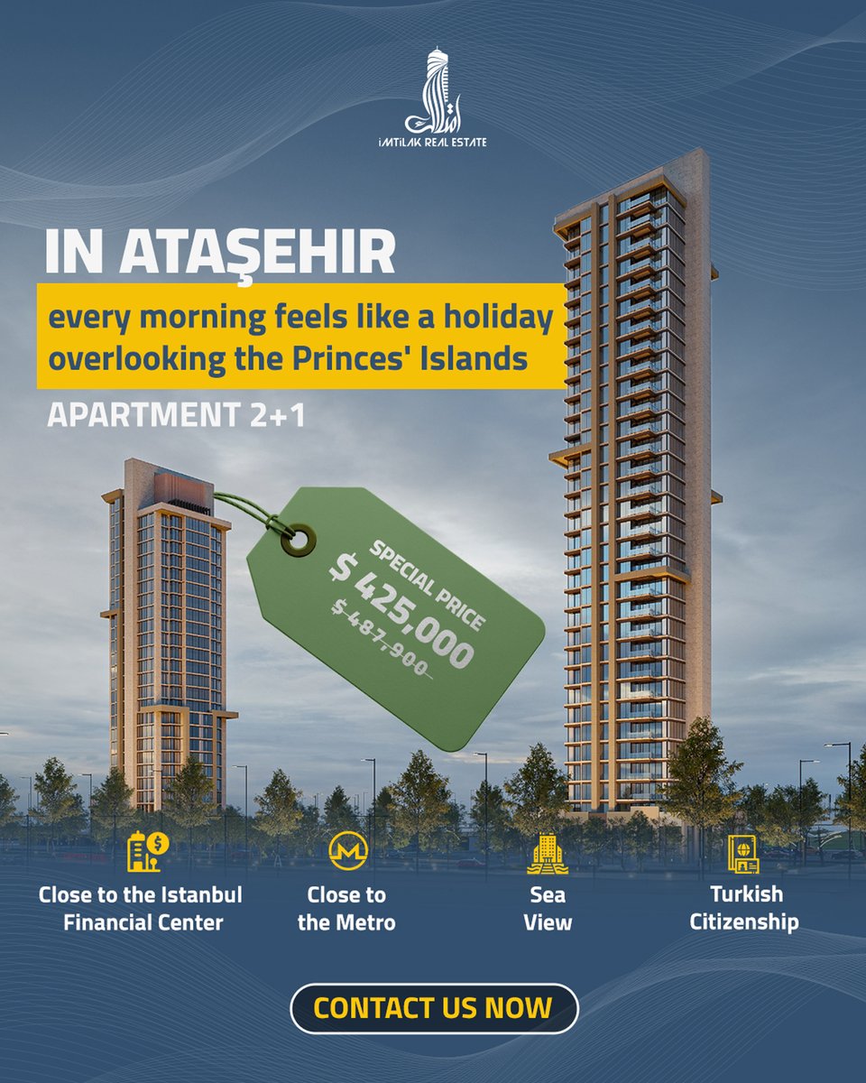 imtilak_en's tweet photo. Location is not just an address… it is a value that grows. 📷
Ataşehir, direct views of the Princes’ Islands, close to the Financial Center and metro…
Everything a smart investor is looking for, all in one place.
Contact us now.
#offers #imtilak_real_estate #specialoffers https://t.co/TH8I8jqA7E