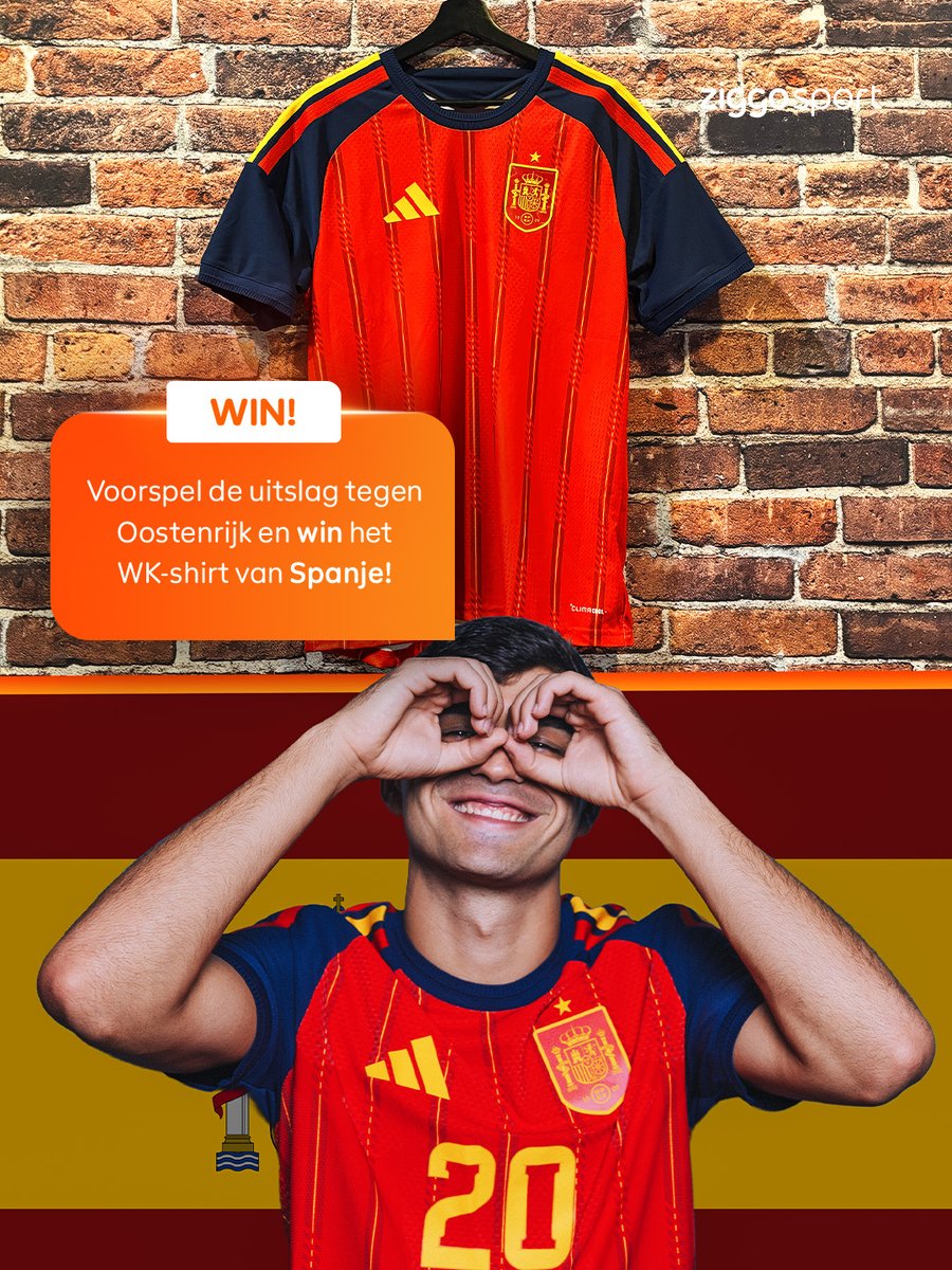 ZS_Voetbal's tweet photo. Hoe win je het shirt? 😍

1.⁠ Volg Ziggo Sport op WhatsApp! 📲
2.⁠ ⁠⁠Voorspel de uitslag tussen Spanje en Oostenrijk in de comments! 🗣️
3.⁠ ⁠⁠Maak kans op dit shirt! 🤝

#ZiggoSport #WC2026  #SPAOOS https://t.co/NXiw8MDJl2