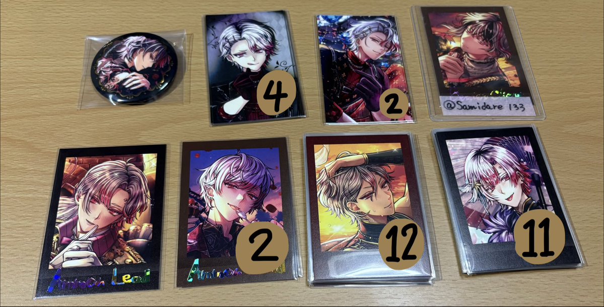 Samidare133's tweet photo. 譲渡 悪魔執事と黒い猫 あくねこ ぱしゃこれ9弾 ぱしゃこれPREMIUM3 バレンタイントレカ風カード 箔押し周年缶バッジ

譲 アモン
求 3953円 送料こちらで負担

白紙分 
ぱしゃこれ🏜1枚画像2〇の位置に白かけ･折れありです
どうしても纏めての譲り先決まらなければバラ検討

よろしくお願いします https://t.co/LRuPvtB5Jr