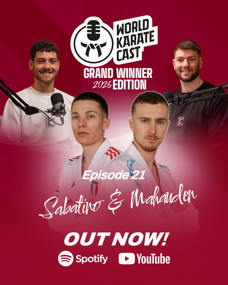 worldkarate_wkf's tweet photo. 🎙️ A new episode of the #WorldKarateCast is OUT!

Fresh from an unforgettable 2026 season, Grand Winners Christian Sabatino and Quentin Mahauden join us to talk about their journey to the top, the moments that defined their season and what it takes to become a Grand Winner.

Watch it now on the WKF YouTube channel ▶️  https://t.co/jowMA8r0cE

Have you watched it yet? Let us know your favourite moment in the comments 👇