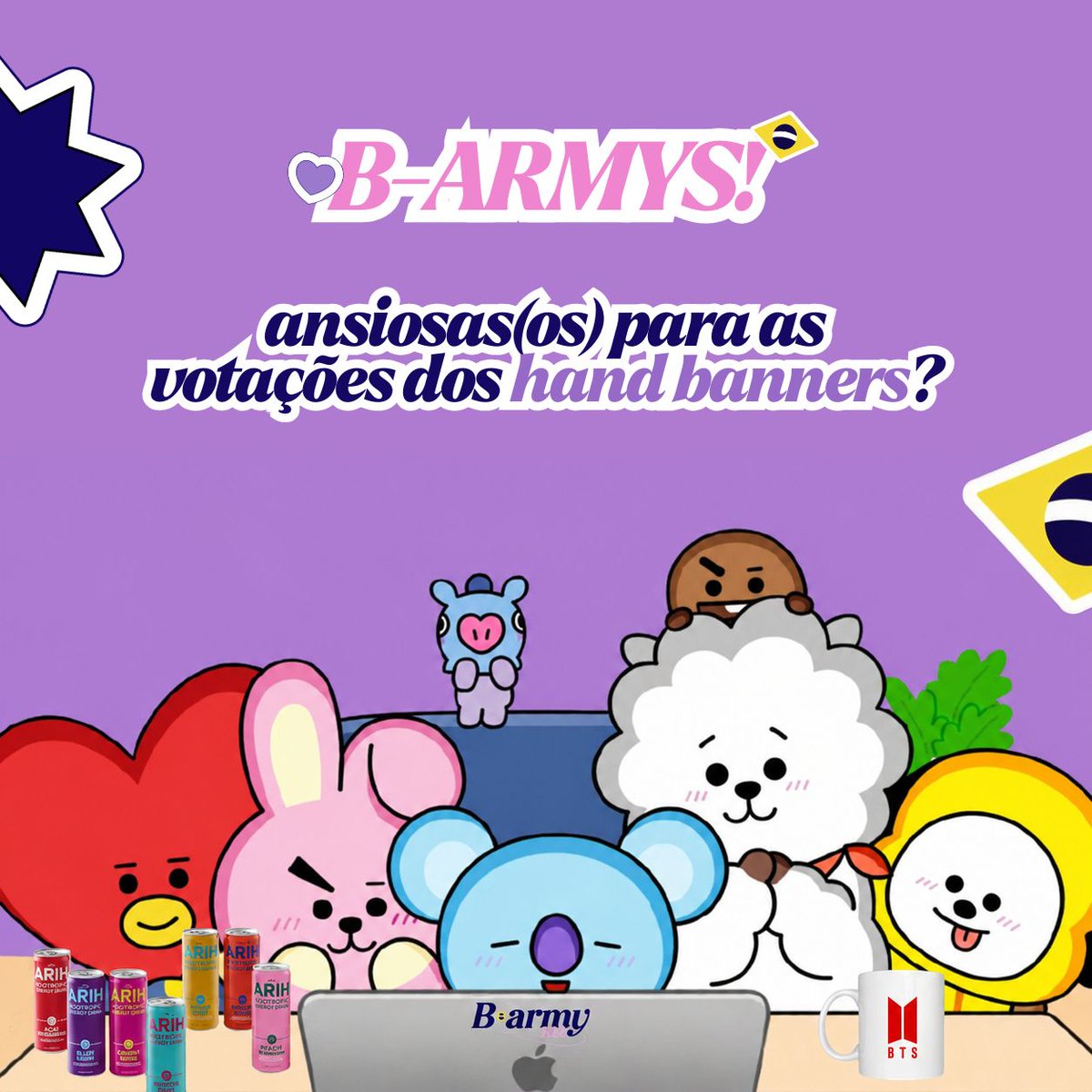 itsjeonjm's tweet photo. HEY B-ARMYS!

Preparadas(os) para a votação dos banners? 👀

Faça que nem o BT21: já prepara o computador, pega sua bebida favorita e se organiza, porque dia 05/07 iniciaremos essa etapa tão importante do nosso projeto! ✨

E um lembrete: se você ainda não enviou sua arte, ou conhece alguém que gostaria de participar, ainda dá tempo! Os envios vão até HOJE! (02/07).