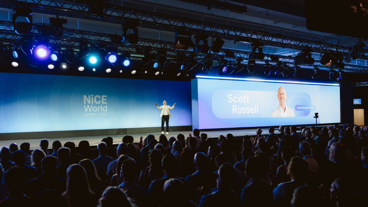 NICELtd's tweet photo. Most CX teams hit a wall and reach for more AI tools. Scott Russell's Day 2 keynote said otherwise: real scale comes from orchestration, not accumulation. 

Followed by a fireside chat with Kristen Bell on what it's all actually for...connection. ✨

Good way to kick off Day 2.
#NiCEWorldLondon