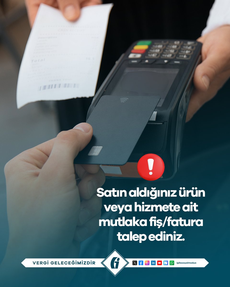 gibsosyalmedya's tweet photo. Vergi kayıp kaçağına izin vermeyin!

#GİB #VergiGeleceğimizdir https://t.co/Xf76si6Lkc