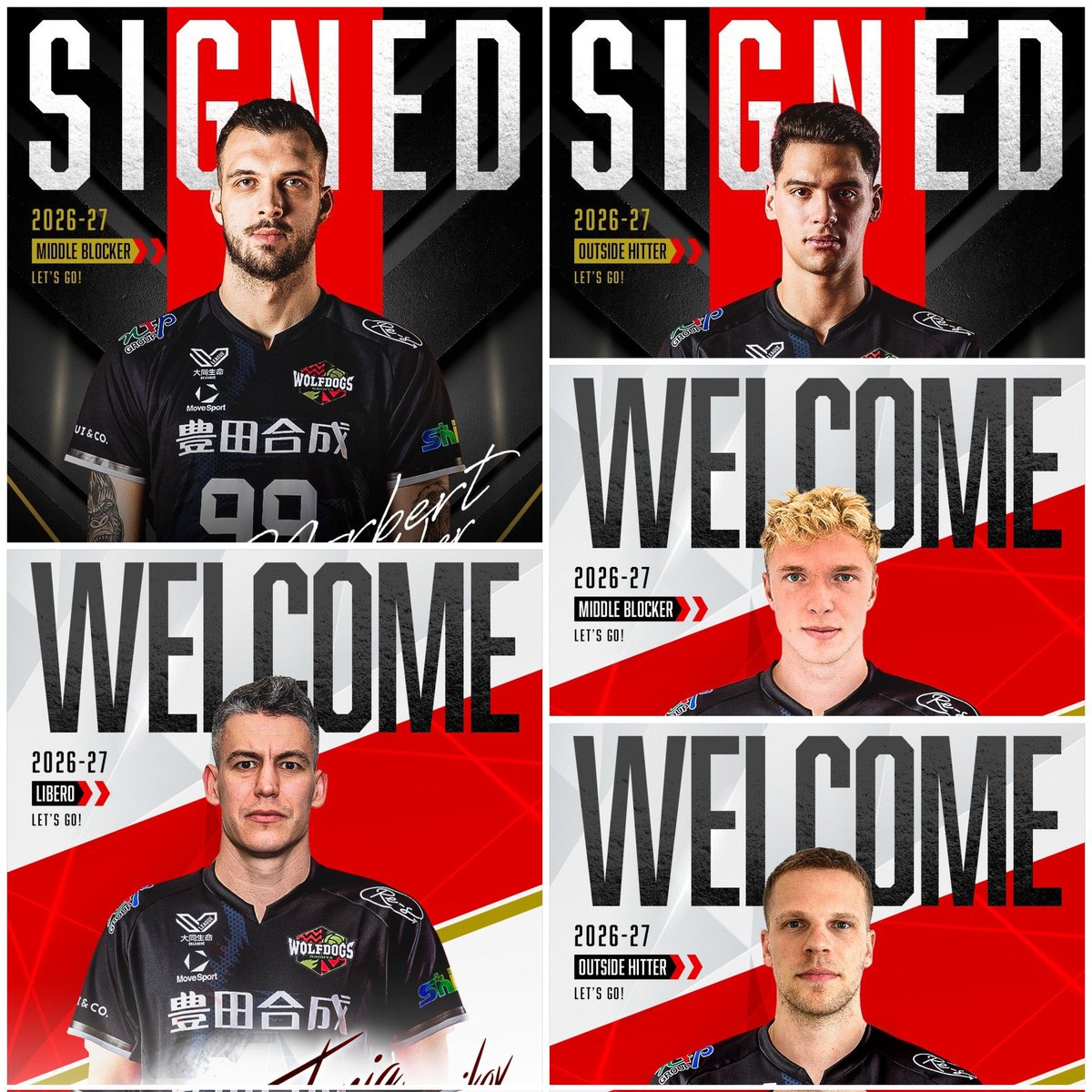 Jakub110Jakub's tweet photo. ❗️ 🇯🇵 WOLFDOGS NAGOYA  -
OBCOKRAJOWCY, 2026/2027:

⚫️⚫️  ✅️: Norbert Huber 🇵🇱
⚫️⚫️  ✅️: Jenia Grebennikov 🇨🇵
⚫️⚫️  ✅️: Anton Brehme 🇩🇪
⚫️⚫️  ✅️: Donovan Dzavoronok 🇨🇿
⚫️⚫️  ✅️: Aymen Bouguerra 🇹🇳

#podsiatka https://t.co/LmnkGdVkOh