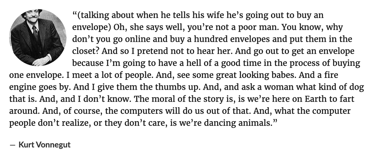 danielsusskind's tweet photo. Sounds like David Sedaris has been reading his Kurt Vonnegut ... https://t.co/q5wCKZmR4U