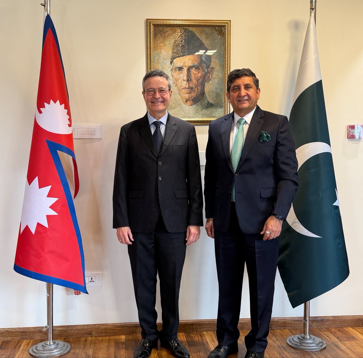 abrarhashmi88's tweet photo. Received yesterday at Chancery, my friend H.E Mr. Claudio R Gabaglia Lins, new Amb of Brazil to Nepal. Amb Claudio Lins has served in Pakistan as Brazil envoy (2015-2020) when i was also (DG Protocol) at @ForeignOfficePk . We exchanged views on matters of mutual interest. Wished him every success for a productive and fulfilling tenure in Nepal. @BrazilNepal @PakinBrazil