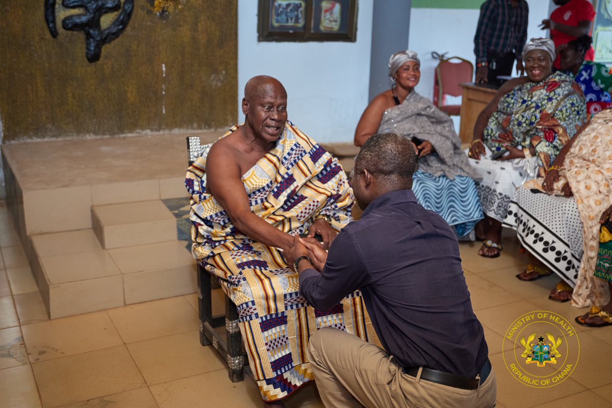 KMAkandoh's tweet photo. As part of my ongoing Ahafo Regional tour on the #FreePrimaryHealthCare initiative, I paid a courtesy call on the Goaso Traditional Council. https://t.co/p5Sd4jUiPj