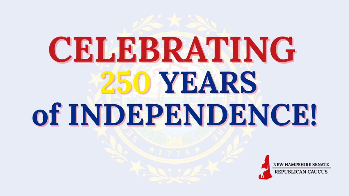 NHGOPCaucus's tweet photo. Happy 250th birthday, America! 🥳

Senate Republicans want to wish all Granite Staters a safe and happy Independence Day! Let us always be grateful for the freedoms we enjoy and the people who make this country home! 🇺🇸 ✨

@America250 #NH250 #LFOD #IndependenceDay https://t.co/nCKTW3Y7Wb