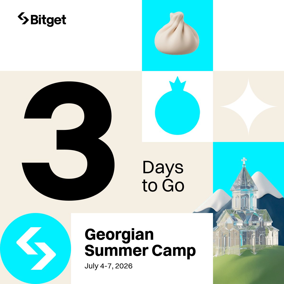 BitgetRU's tweet photo. 3 days until we kick off — speakers, panels, prizes and the Bitget family ☀️
#GeorgianSummerCamp #EventwithBitget https://t.co/Tj8bLmUeLe