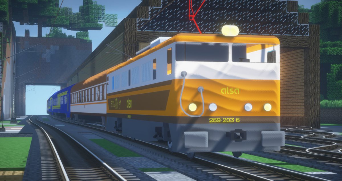 ChocoCake_gamer's tweet photo. Presento un nuevo repintado que he hecho del pack de @fercraft64 
En este tenemos la maravillosa 269 Estrella, presentada ayer en Principe Pio, por @AAFMadrid @azaft_org Alsa y Trenes turisticos. Se que en el pack original esta en el de Renfe, pero yo tengo un pack aparte de Alsa https://t.co/BWMgzKpQxo