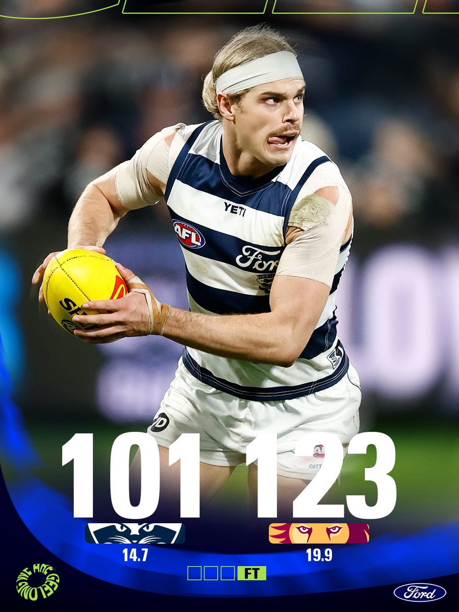 GeelongCats's tweet photo. Final siren at GMHBA Stadium.   We turn our attention to GWS next week. https://t.co/7w25kDF0OK