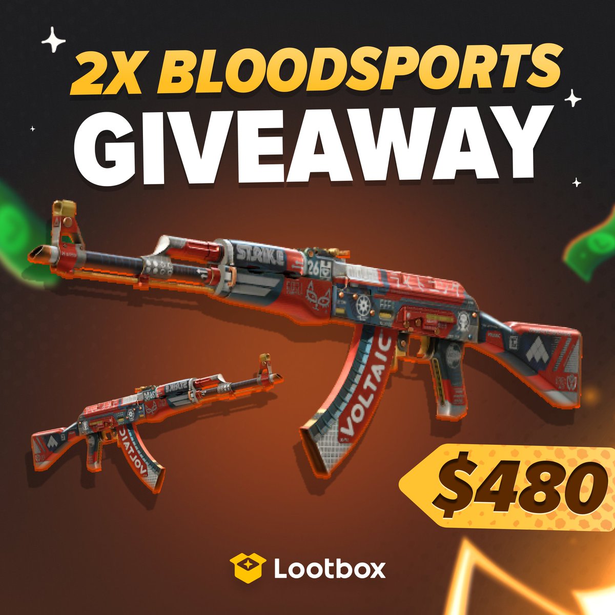 lootbox's tweet photo. 💥 Bloodsport GIVEAWAY - 2 winners! 💥

How to enter:
▸ 💛 &amp; 🔁 
▸ Tag 3 friends
▸ Follow @lootbox 

Results in a month. Good luck! https://t.co/3ty6ul6tlL