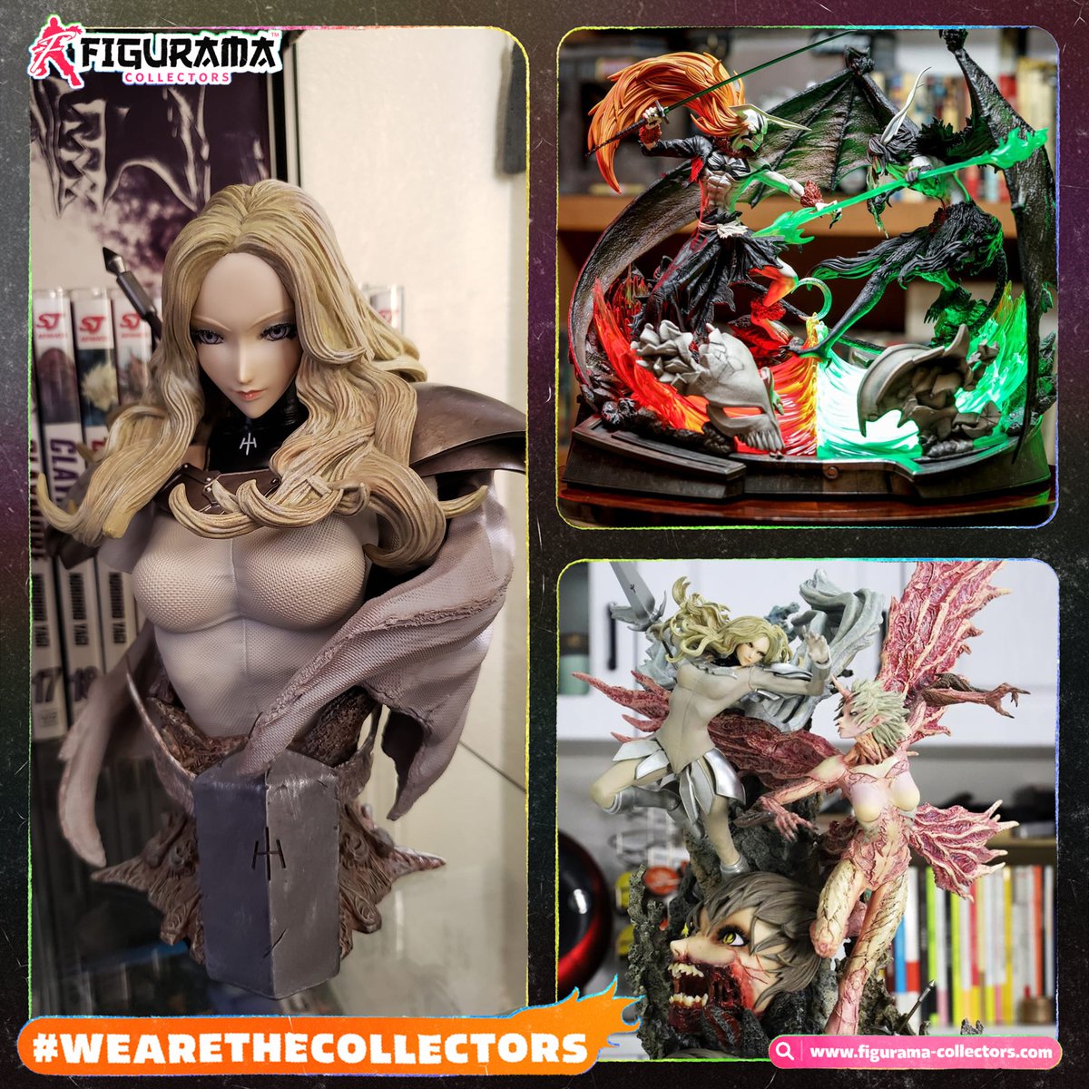 Figurama1's tweet photo. ✨COLLECTOR CORNER: LEGENDS ON DISPLAY✨

~~~~~~~~~~~~~~~~~~~~~~~~~~~~~~~
We’ve been spoiled with Claymore collectibles recently, and it’s easy to see why! These legendary Yoma slayers command attention just as effortlessly as they do throughout the series. And while Bleach's Ichigo vs Ulquiorra brings a completely different kind of energy, their iconic rivalry is just as impossible to ignore. It’s definitely not because of those vibrant LED effects…Not at all…🤩
~~~~~~~~~~~~~~~~~~~~~~~~~~~~~~~
Claymore: Clare Bust - https://t.co/gj5zgcjRgY
Bleach: Ichigo vs Ulquiorra - https://t.co/mfWKYwcySQ
Claymore: Teresa vs Priscila - https://t.co/ZkWYLWqRRF
~~~~~~~~~~~~~~~~~~~~~~~~~~~~~~~
#Claymore #Bleach #Anime #AnimeFigure #AnimeStatue #AnimeCollection