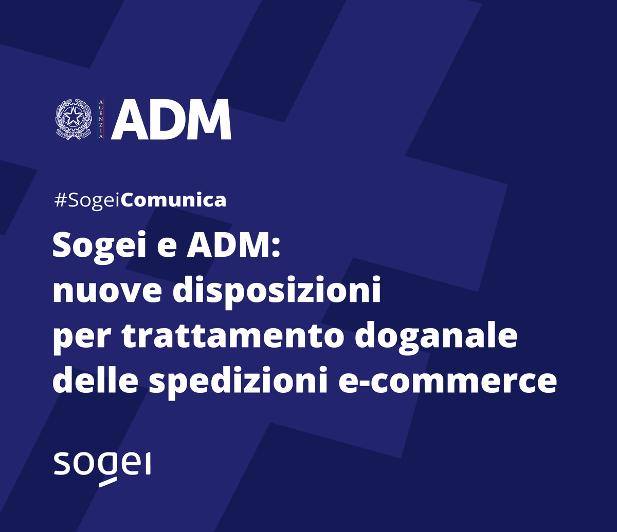 Sogei_SpA's tweet photo. Dal 1° luglio in vigore le nuove regole europee per le spedizioni e-commerce di basso valore.
#Sogei supporta @AdmGov nell’evoluzione delle piattaforme tecnologiche per una gestione dei flussi sempre più digitale, affidabile e tracciabile.
👉 https://t.co/IT9KNduBqH https://t.co/MAPEY0Bhn5