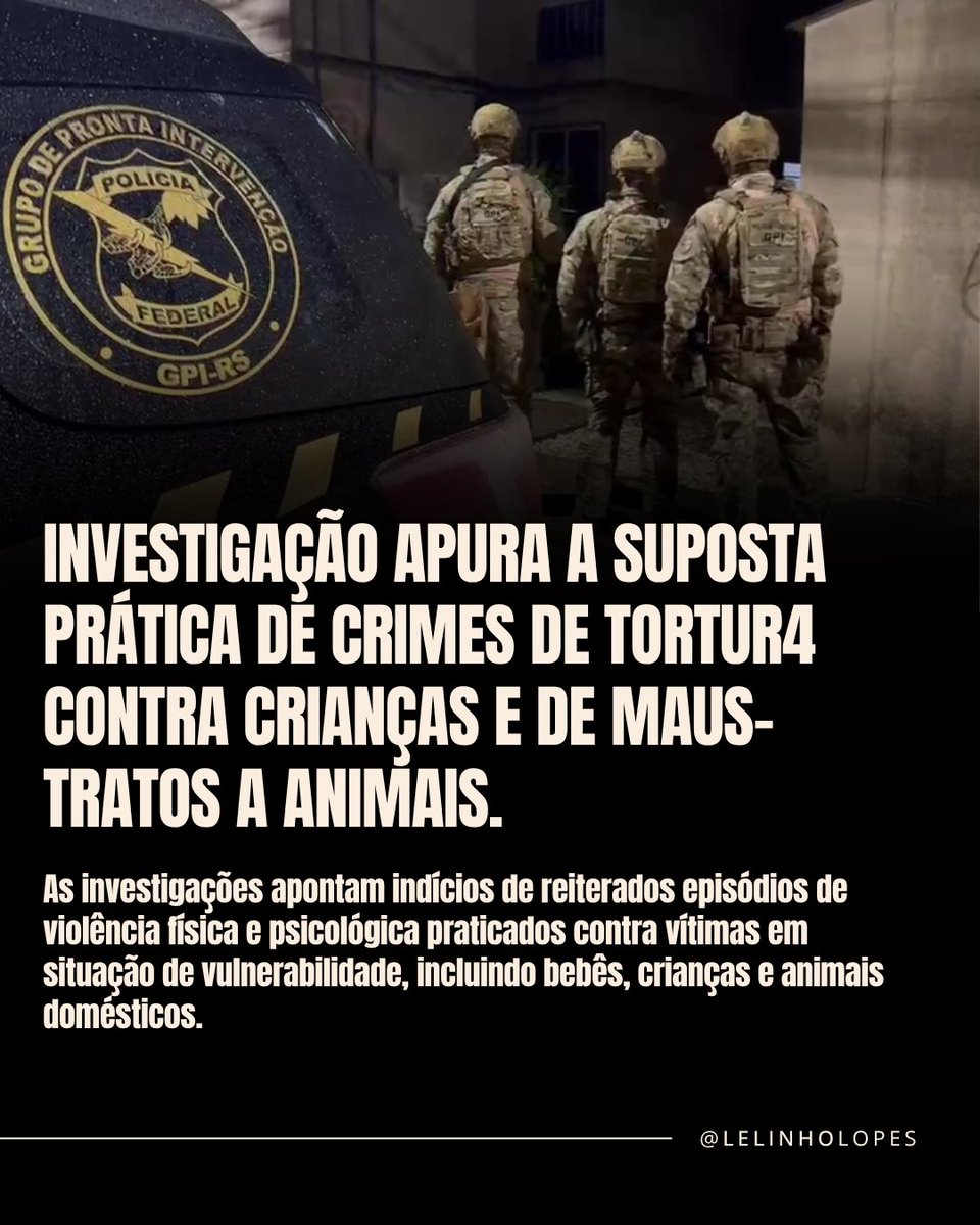 LelinhoLopes's tweet photo. 🚨 ABSURDO: Grupo especial da Polícia Federal acaba de deflagrar uma operação para combater tortur4 de bebês, crianças e animais domésticos, além de divulgar estas imagens em meios digitais. https://t.co/Qxln5pBJay