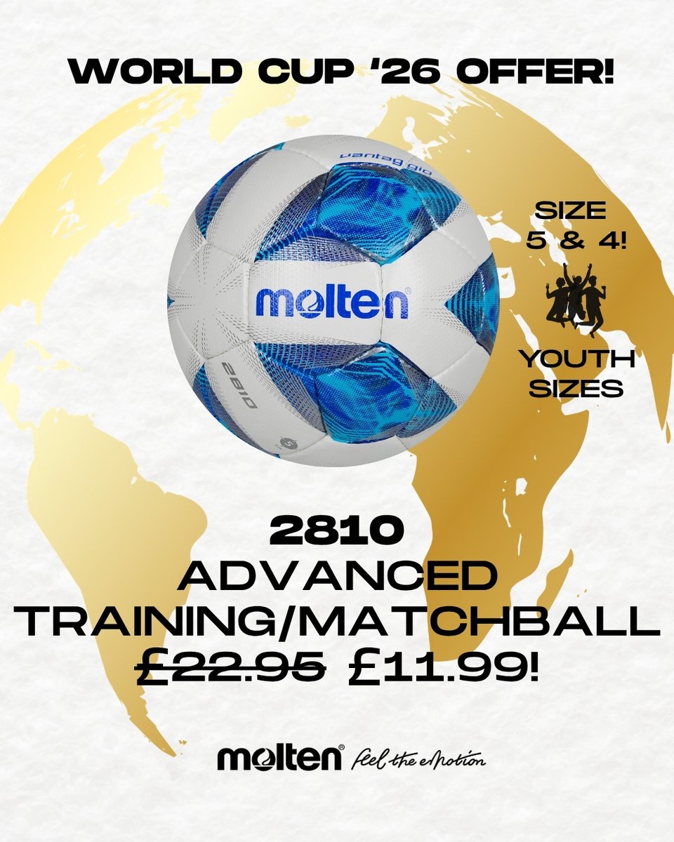 MoltenSports's tweet photo. The Vantaggio 2810 is hand-stitched, 32-panel PU construction designed for intensive training &amp; grassroots competition - durable, precise, and ready for every session on the pitch. @NottsFA @nffcacademy · @Football4Veterans @GRFootball_UK https://t.co/UFErNNrgHf