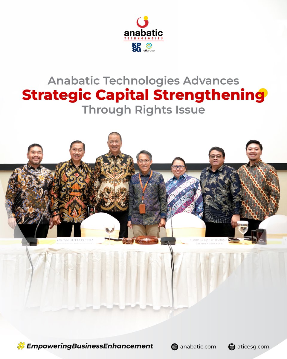 anabatic_tech's tweet photo. Following the AGMS held in May, Anabatic Technologies is moving forward with a Capital Increase with Pre-emptive Rights or rights issue.
Read full information: https://t.co/P9rxFAsoxi
#AnabaticTechnologies
#EmpoweringBusinessEnhancement
#ATIC
#RightsIssue
#BusinessGrowth https://t.co/bZk1sLd7YZ