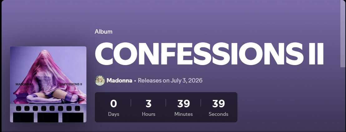 WeeChinWei's tweet photo. Counting down: 3 hrs to go... #ConfessionsII #Madonna #CreamySmoothPopIconGoddessWarriorQueen #QueenofPop #MadameX #QueenMotherMadonna #Hot100SoloArtistEver #QueenofBillboardHot100 #BestSellingFemaleRecordingArtistofallTime #TopDanceClubPlayArtistEver https://t.co/lLV5e2TRaF