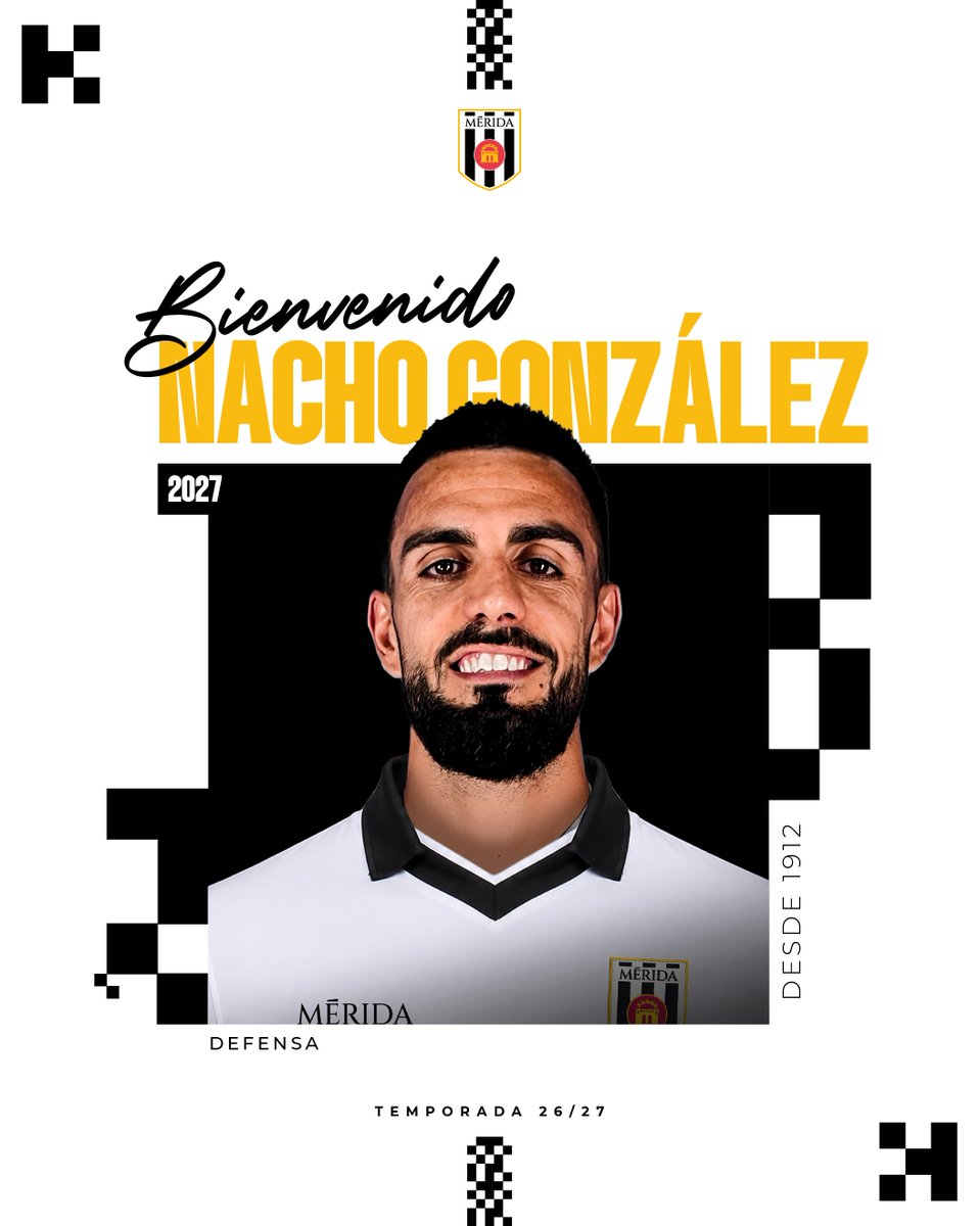 Merida_AD's tweet photo. ✅ 𝐎𝐅𝐈𝐂𝐈𝐀𝐋 |

⚪️⚫️ Nacho González vuelve al Mérida

🫡 ¡Bienvenido de nuevo a casa, @nachoglez94!

📲 https://t.co/2ElYLRllIR https://t.co/5wR4aPCliB