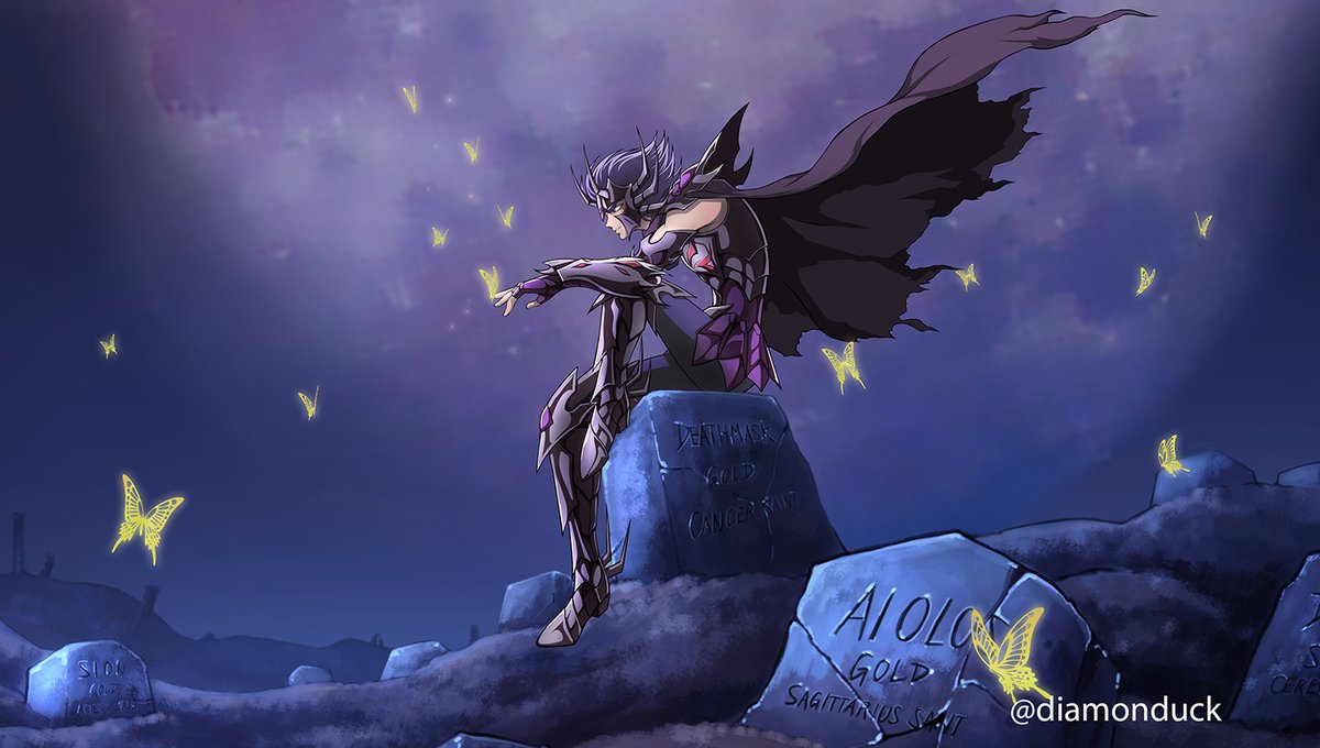 diamonduck2026's tweet photo. 月下复活的冥衣圣斗士♒️♑️♓️♋️♊️🌕🦋🦋
#聖闘士星矢  #SaintSeiya40th https://t.co/TSOdaEhOhe