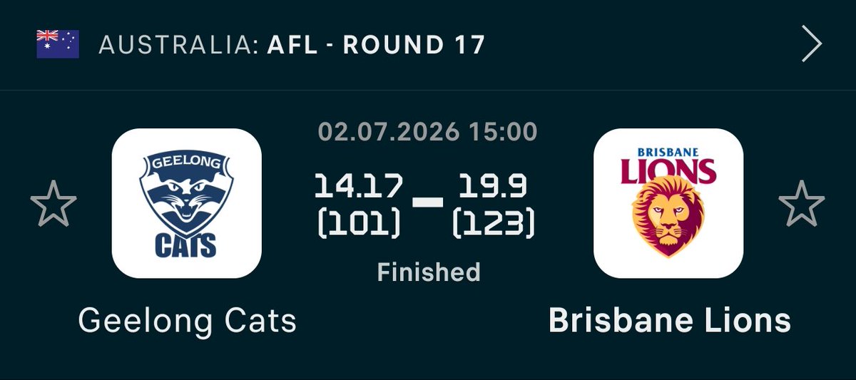 BettingdontKill's tweet photo. Cashed β
Any Doubt
Aussie Rules π
3 Units Play
Geelong Cats vs Brisbane Lions
Lions (+11.5) @ 1.85 β
#WeAreGeelong #Uncaged #AFLCatsLions #AFL https://t.co/2PTvEEuNc7